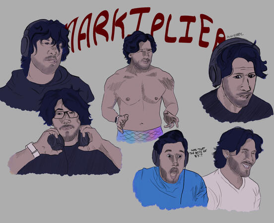 Quick Markiplier sketches - Dec. 2023